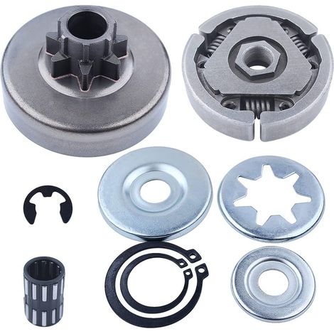 Kit de roulements de pignon de tambour d'embrayage 3/8 7T pour Stihl 042AV 038 038AV MS380 MS381 US, kit de réparation de rondelles d'embrayage de tambour d'embrayage (1/5)