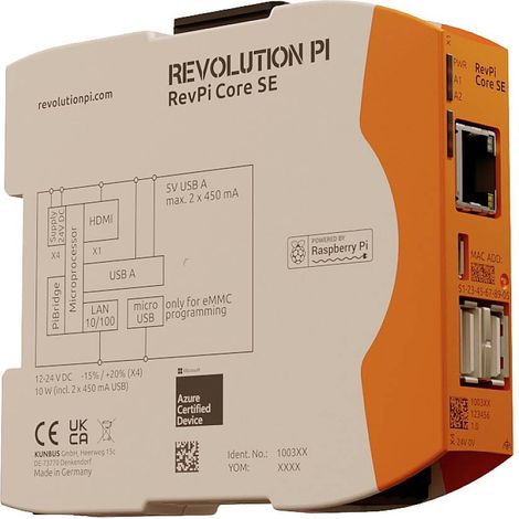 Revolution Pi by Kunbus RevPi Core SE 16 GB PR100366 Module de commande 24 V/DC