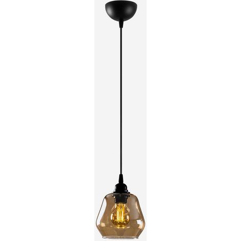Metall-Glas Pendelleuchte Gold 15