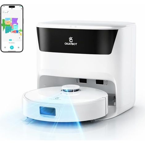 V3 Robot Aspirateur Laveur, Serpillières Auto-Nettoyantes (1/5)