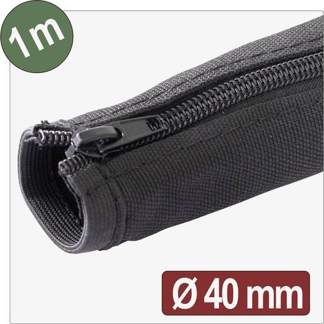Quadrios 25CA763 25CA763 Gaine tressée noir polyester 1 m 40 mm (max) 1 m