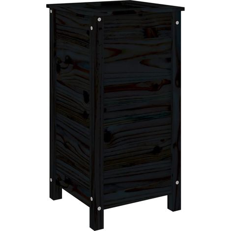 Maison Exclusive - Fioriera da Giardino Nera 40x40x78 cm Legno Massello di Pino