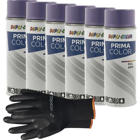 vasalat Dupli-Color Lackspray blaulila glänzend RAL 4005 - Sprühlack für Metall, Kunststoff und Holz - wetterfeste Sprühfarbe für den Innen- und Außenbereich UV -beständig, 6 Stück