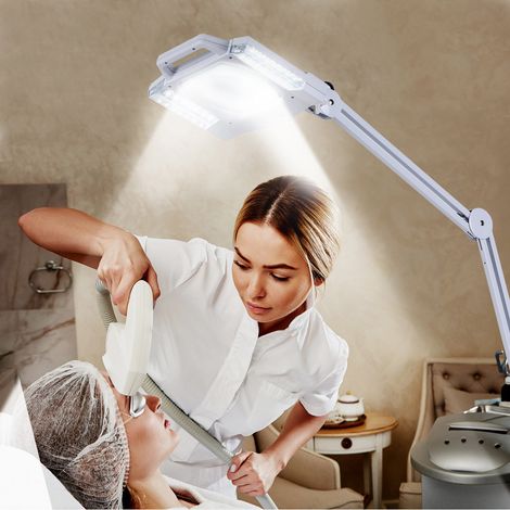Lampe loupe de bureau améliorée avec éclairage 5X, pince pivotante, usage médical et esthétique. (1/5)