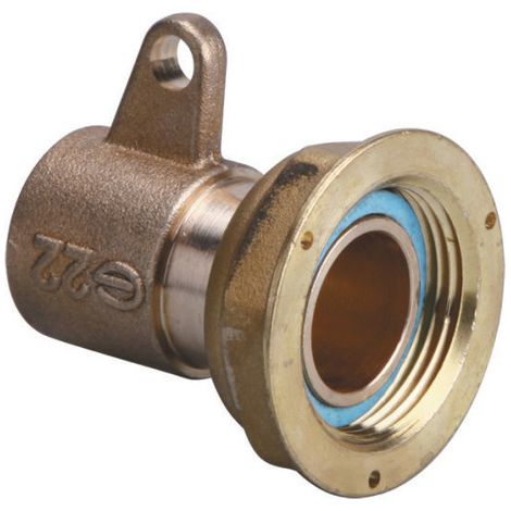 Raccord à joint plat compteur, 5 becs, droit 6/20 Cu22 avec oreille de fixation (1/2)