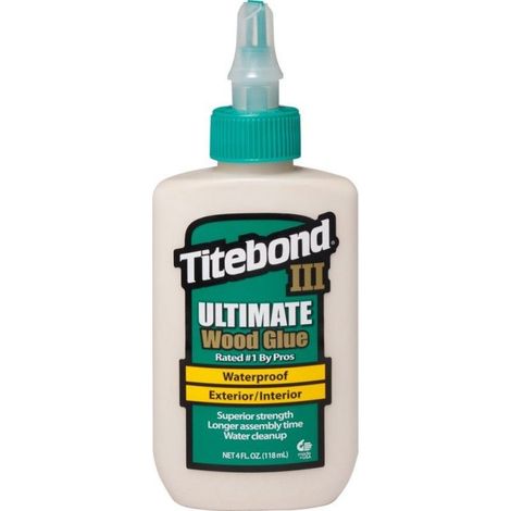 Colle à bois Titebond III Ultimate – Résistante à l'eau – Pour lutherie et réparations – 118 ml