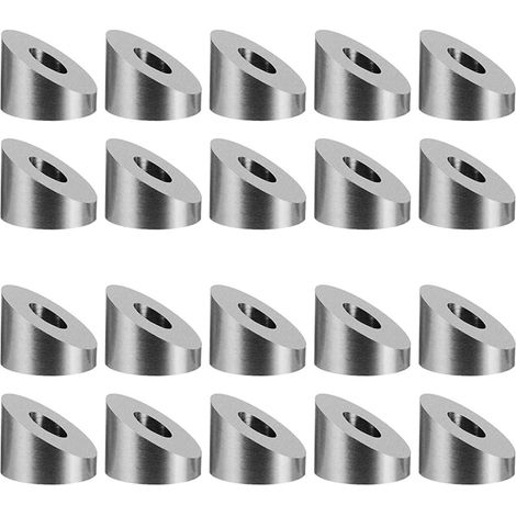 T316 Rondelle Biseautée D'Angle pour Kit de Garde-Corps de Câble de 1/8 à 3/16 de Pouce/Quincaillerie Poteaux En Bois/Métal/Aluminium Balustrade de Bricolage(20 Pièces) (1/3)