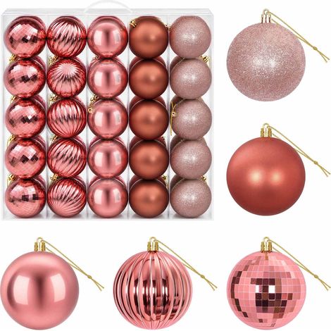 vidaXL Set di Palline di Natale 50 pz Rosa e rosé 8 cm Polistirolo (1/5)