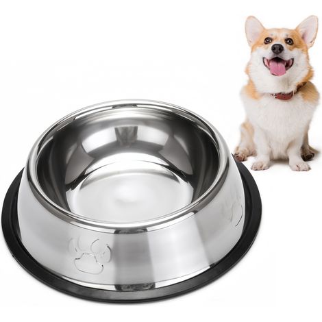 MCBOSON Gamelle en acier inoxydable pour chien et chat (1/4)