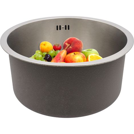 YISSALE-36,5 cm Edelstahl-Rundspüle Edelstahl-Küchenspüle Einbauspüle Edelstahl-Wohnwagen-Spüle (1/5)