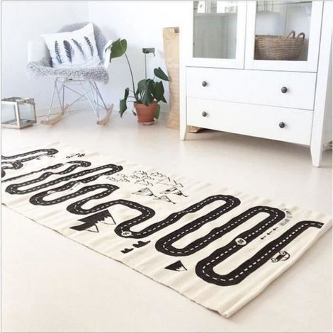 Tapis de Jeu Pour Bébé Enfant Circuit Voiture de Course 70 x 180 cm (1/4)