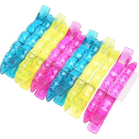 Lot de 12 Pinces à Cheveux Bec de Canard en ABS Multicolores pour Coiffure Salon et Usage Quotidien (1/5)