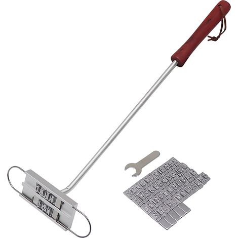 Fer à Marquer - Lettres Anglaises - Poignée Longue en Bois - Pour Barbecue Extérieur ou Intérieur - 55 Lettres + 8 Espaces - 1 Pièce (1/5)