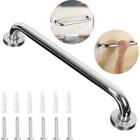 Barra de apoyo de acero inoxidable para bañera, resistente, de pared, para baño, inodoro, para personas mayores con discapacidad (30 cm) (1/5)