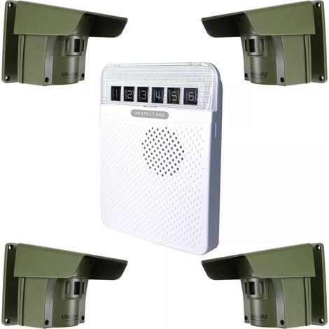 Alarme d'allée 800 mètres sans-fil avec détection de passage extérieur - PROTECT 800 (1 récepteur blanc, 4 détecteurs) (1/3)