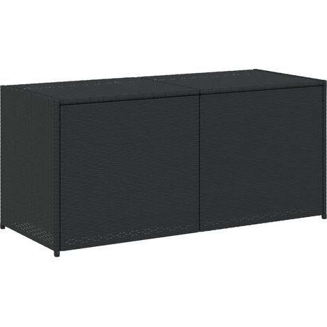 Boîte de rangement de jardin，Coffre de rangement noir 283L résine tressée CFW338616 (1/5)