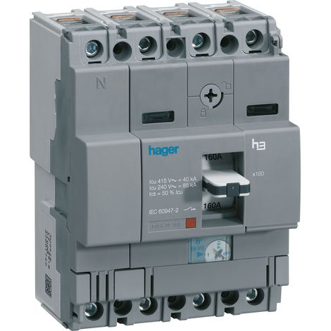 Disjoncteur boîtier moulé x160 3P 40kA 63A magnétique fixe (HNA063M)