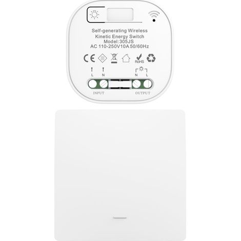 Wireless Light Switches Receiver Set Self Powered Remote Control for Wall Light Switch Indoor Outdoor LED Lighting No Battery (EU 1 Speed (1/5)