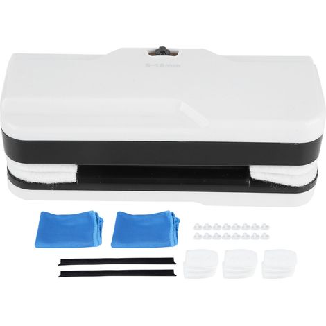 Nettoyeur de Vitre Magnétique Réglable pour Fenêtres - Double Face Outil de Nettoyage Maison/Bureau (Blanc) (1/5)