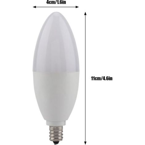 6 ampoules LED E12 pour bougies, bougeoir décoratif à lumière blanc chaud de 5 W (1/5)