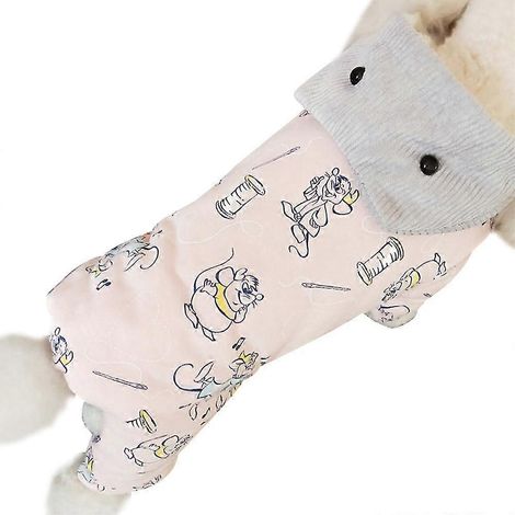 Ropa acolchada de algodón para mascotas con lindos perros de dibujos animados. (1/5)