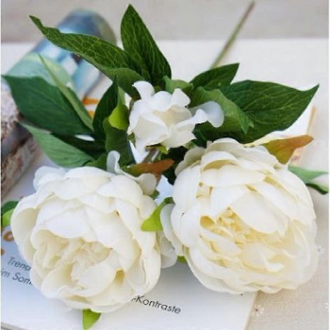 Pivoine artificielle européenne blanche lavandeblanc (1/5)