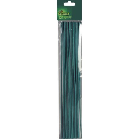 Pack 25 tutores de tiras de cana split bamboo 0.4 m verde nortene