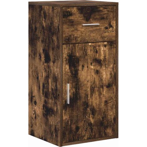 Maison Exclusive - Buffet avec tiroir Chêne fumé 38 x 34 x 75 cm (1/5)