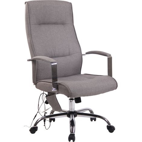 Fauteuil de bureau sur roulettes fonction massage mécanisme de balance en tissu gris 100002611 (1/5)