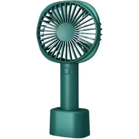 ventilateur portable rechargeable 2000 mAh, mini ventilateur USB silencieux en vert encre, ventilateur de main avec 3 vitesses réglables, idéal pour le camping (1/5)