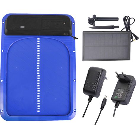 Porte de Poulailler Automatique Solaire avec Capteur de Lumière, Ouverture/Fermeture Auto pour Poules, Bleu -Alovez-WCY