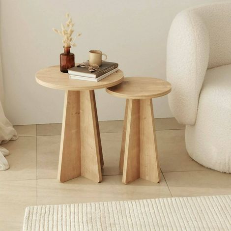 Dmora - Wohnzimmertisch Eridani, Niedriger Wohnzimmertisch, Kaffeeregal, Couchtisch für Sofa, 40x40h50 cm, Eiche, mit verstärkter Verpackung (1/5)