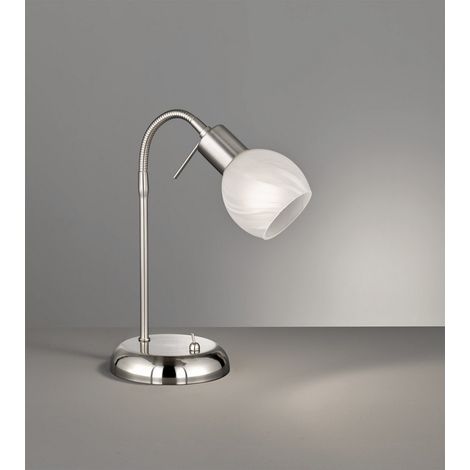 Lampada Tavolo Studio in Acciaio Diffusore Vetro 40 cm Antibes GD Trio (1/2)