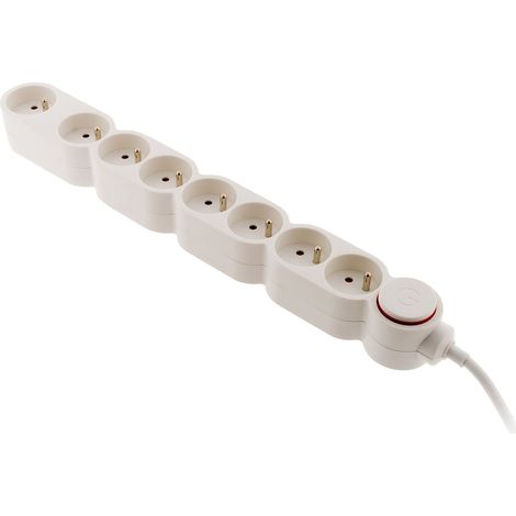 Bloc Home 8 prises 16A 2P+T avec interrupteur et fiche parafoudre - Blanc - câble HO5VV-F 3G1 1,5m (1/5)