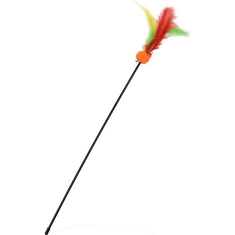 Bubu Pets Juguete para gatos Caña de pescar con pluma, pelota y cascabel 57cm - Caña de pescar con pluma, pelota y cascabel 57cm (1/2)