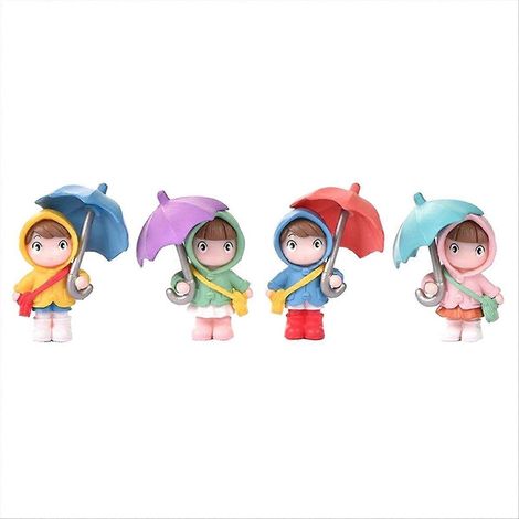 Figurines de fille au parapluie mignonnes, décoration de bureau