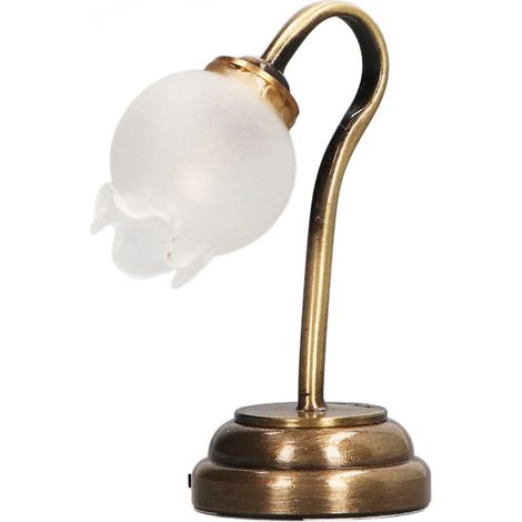 Lampe de table miniature à l'échelle 1:12, modèle en forme de fleur, éclairage doux, simulation de lampe de bureau pour maison de poupée (1/5)