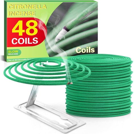Räucherspiralen Citronella 48 Stück mit Halterung, 4 Std Brenndauer (1/5)