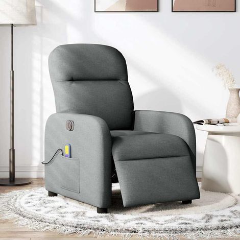 Maison Exclusive - Sillón reclinable de masaje eléctrico tela gri