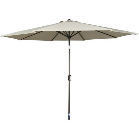 Signature Weave 3m Table Parasol Sun Shade Umbrella With Tilt Beige Canopy (1/3)