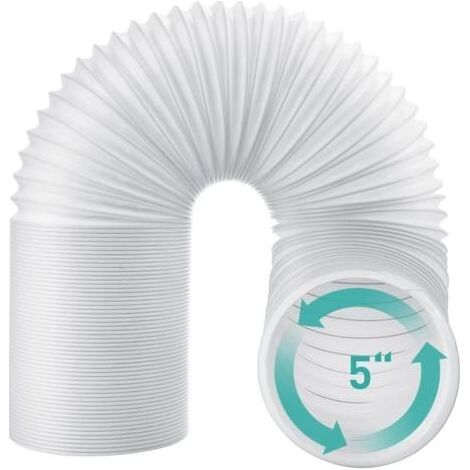 Tuyau d'Evacuation de Climatiseur Mobile, Diamètre 13CM Flexible PP Tube de Ventilation Universel, Pour échappement, Kit Extracteur d'Air Longueur Ajustable de 32-150cm (1/5)