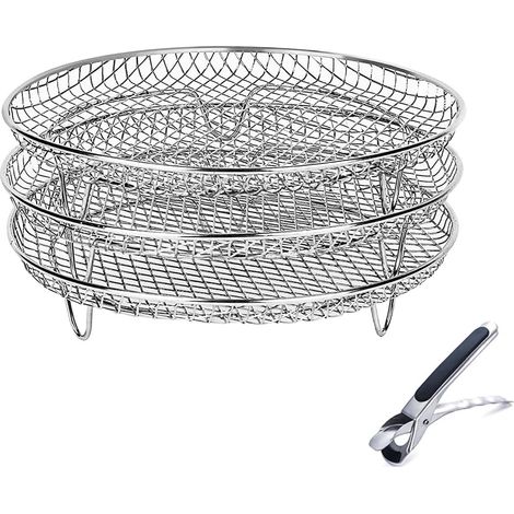 Grille ronde en acier inoxydable 304 pour friteuse à air, accessoire de cuisson pour hotte et panier de cuisson (1/5)