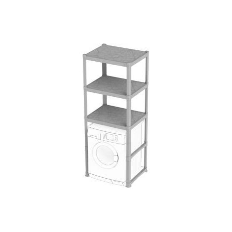 SCAFFALE COPRILAVATRICE SABBIA 3 PIANI CM 60X75X184 (1/6)