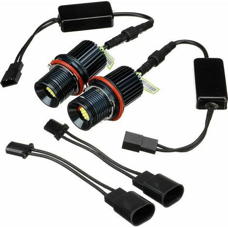 2 lampadine di segnalazione a LED Angel Eyes Halo Ring da 80 W bianche per BMW E39 E60 E53.