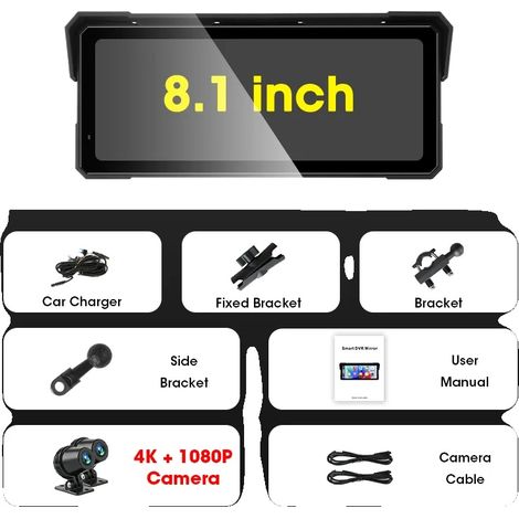 DVR de moto GPS, Bluetooth double, étanche, DVR (1/2)