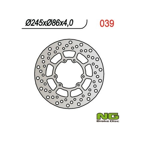 Disco de freno delantero NG para Yamaha XT/XTX 250, XT 350, YZ 125/250 (245x4mm)