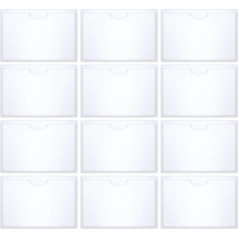 Lot de 12 Porte Carte Handicapé pour Pare-Brise - Étuis Autocollants Transparent de 6x9cm - Supports de Carte Réutilisables pour (1/4)