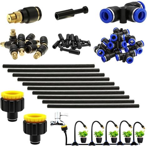Système D'Irrigation Réglable À 360°, Kit De Buses De Brumisation En Laiton, Pulvérisation/Goutte-À-Goutte/Fermeture, Avec Adaptateur Rapide De 8 mm Pour Système D'Irrigation (1/5)
