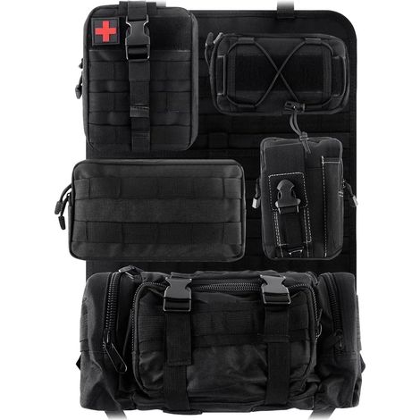 Organisateur Voiture 6-en-1 Tactique - Organisateur de Siège Auto Arrière Universel avec Poches Multi-fonctions, Imperméable pour Famille et Voyage (1/5)