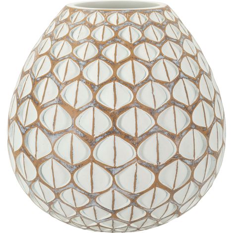 Vaso Bareti, Color Blanco, Diámetro 10.5 cm, Tono Crema, Beige (1/5)